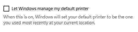 default remote printer